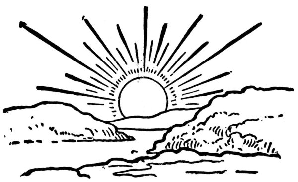 Закат рисунок