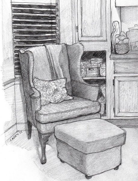 Интерьер карандашом