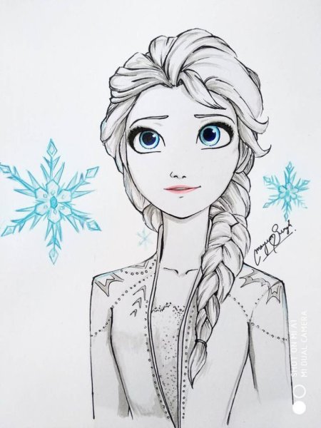 Эльза Холодное сердце 2 для срисовки