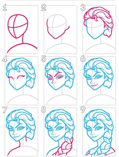 Эльза рисунок карандашом