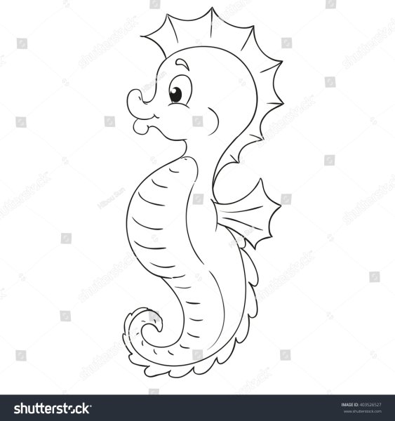 Морской конек раскраска для детей