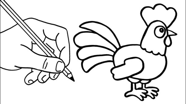 Рисунки петуха легкие