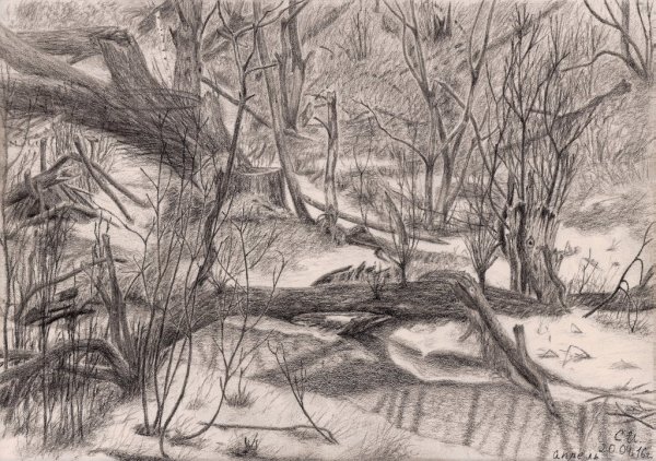 Эскиз осеннего пейзажа