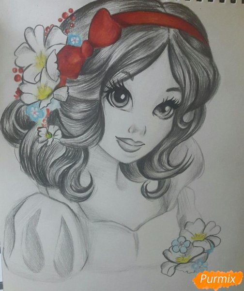 Белоснежка карандашом