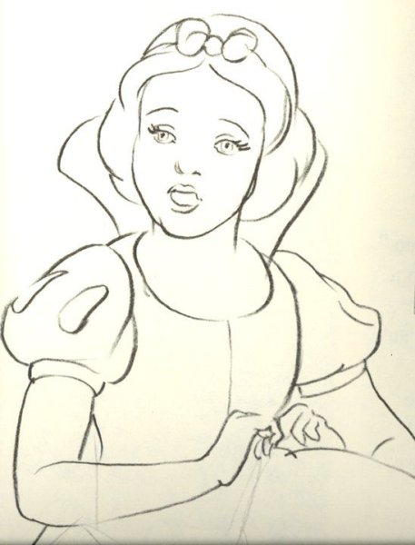 Белоснежка рисунок карандашом