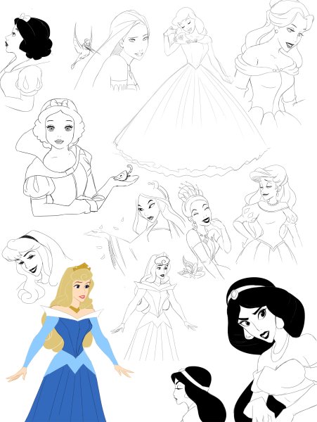 Белоснежка карандашом