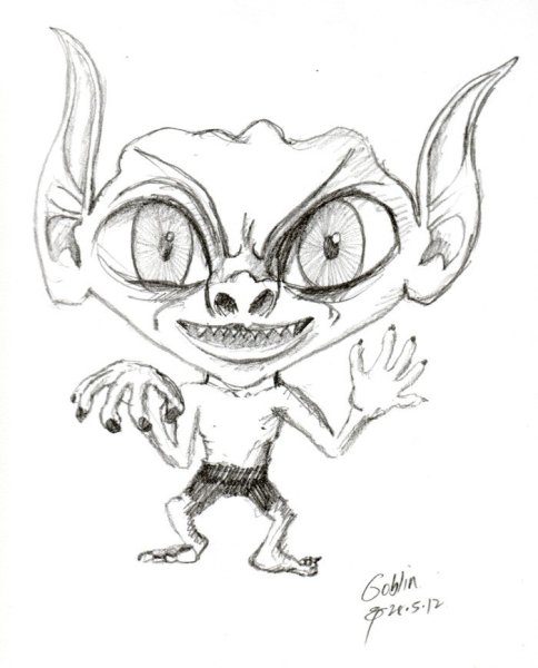Гоблин рисунок карандашом