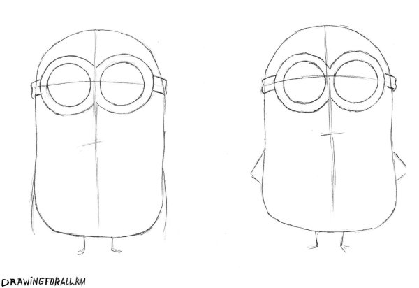 Нарисовать миньона поэтапно
