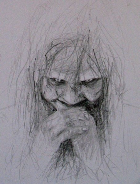 Глаз со слезой карандашом