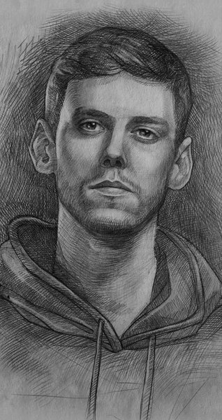 Антон Шастун портрет рисунок карандашом