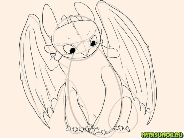 Рисунки Беззубика и дневной фурии легкие