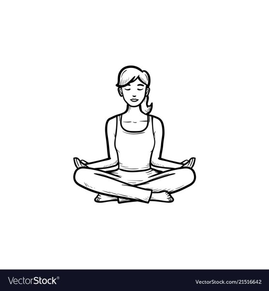 Человек в позе лотоса рисунок