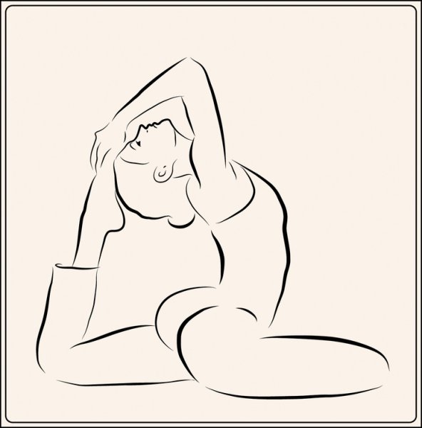 Зарисовки карандашом йога