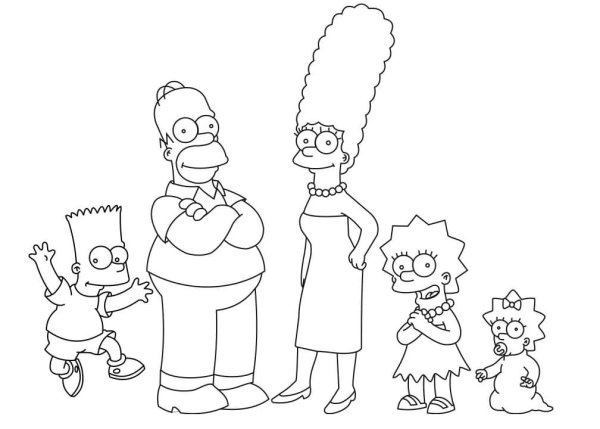 Семья Симпсонов рисунок