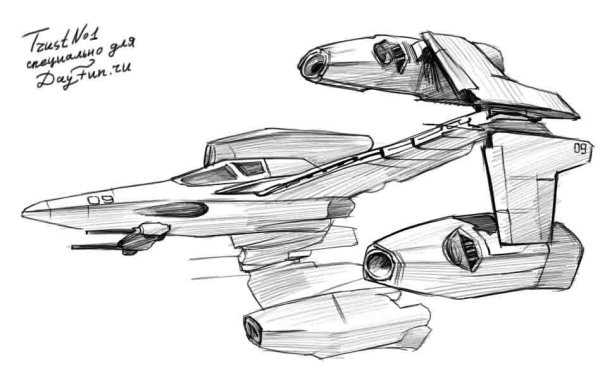 Космический корабль карандашом