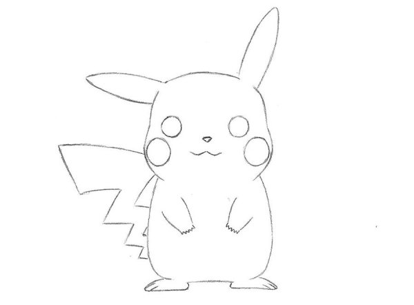 Пикачу для срисовки карандашом