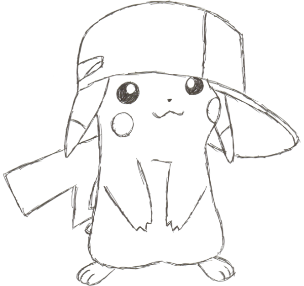 Пикачу простым карандашом