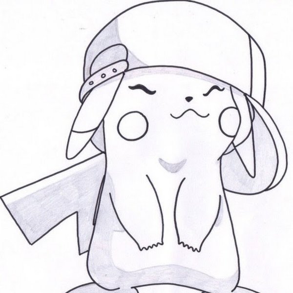 Пикачу рисунок карандашом для срисовки