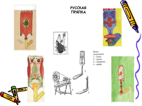 Русская народная прялка рисунок