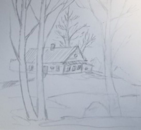 Весна рисунок карандашом