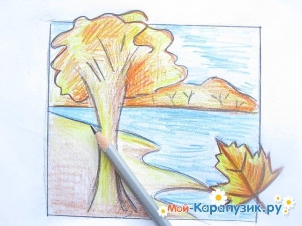 Рисунки для срисовки на тему осень лёгкие