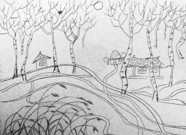 Иллюстрация к стихотворению Бунина листопад