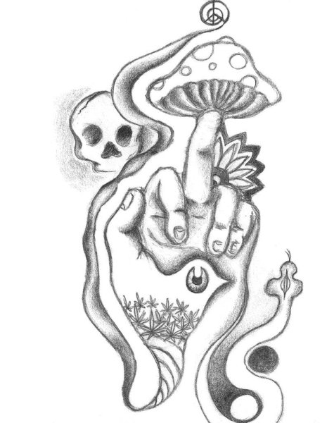 Психоделические тату эскизы