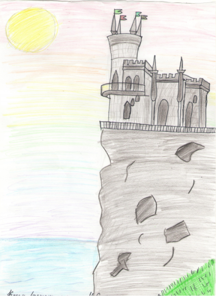 Ласточкино гнездо Ялта рисунок