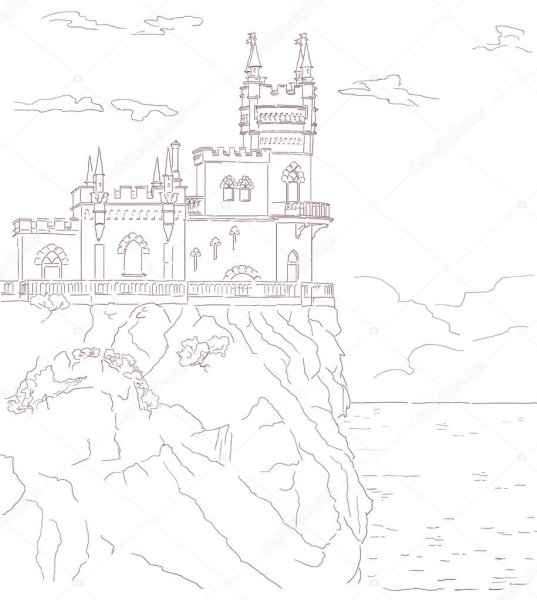 Раскраска замок Ласточкино гнездо