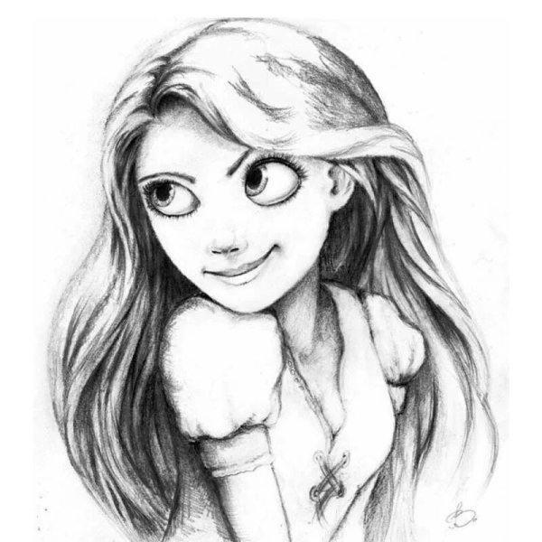 Рапунцель для срисовки