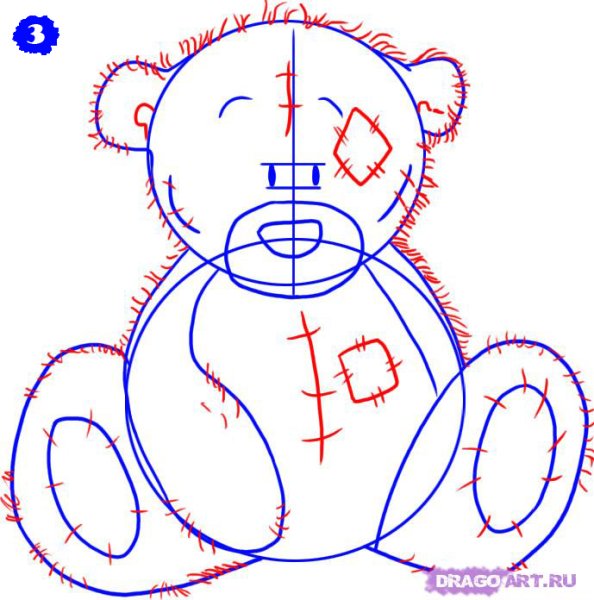 Медвежонок рисунок карандашом