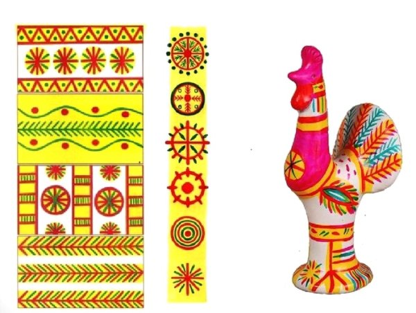 Филимоновская свистулька контур