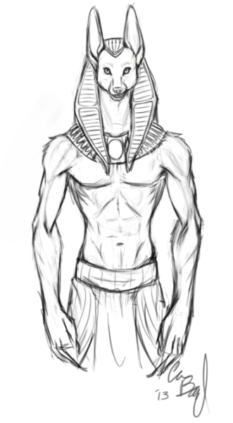 Анубис карандашом