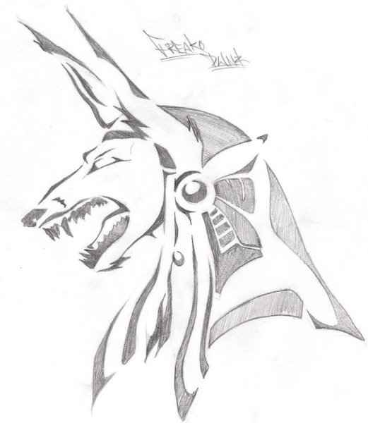 Бог Анубис в древнем Египте рисунок карандашом