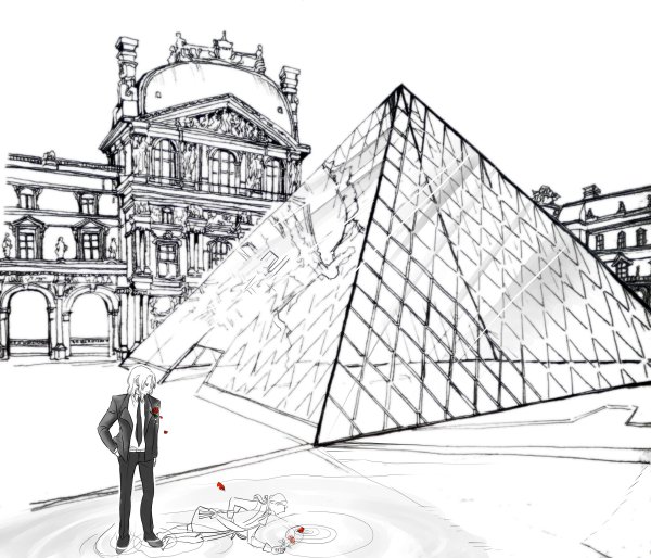 Лувр рисунок легкий