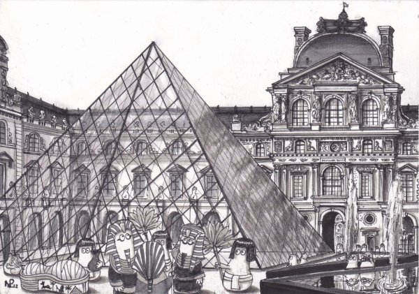 Лувр в графике