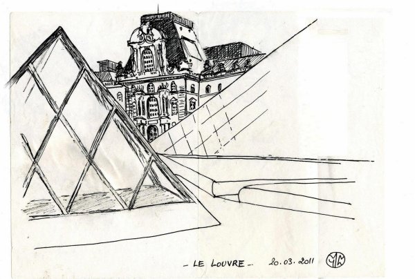 Архитектурный эскиз Лувр