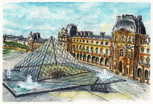 Лувр музей скетч