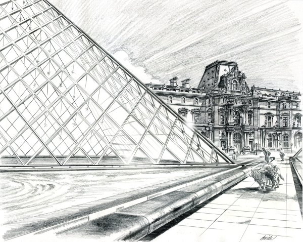 Лувр музей скетч