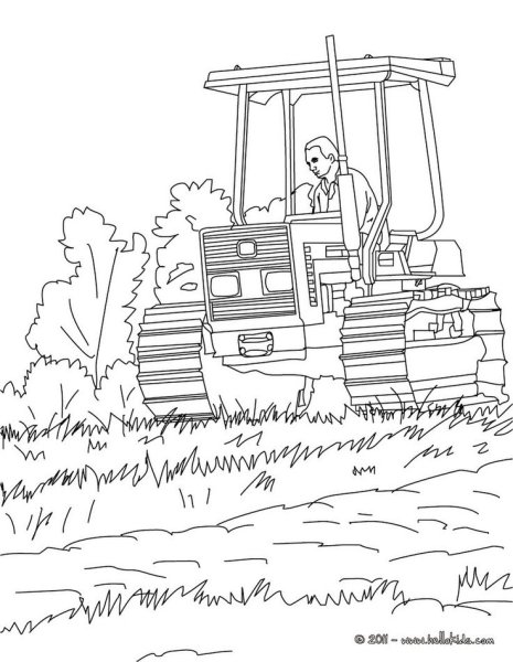Раскраска трактор