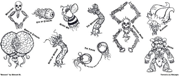 Раскраски террария боссы