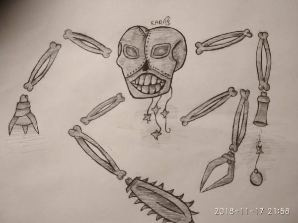 Скелетрон карандашом террария