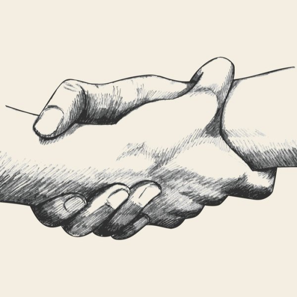 Рукопожатие раскраска