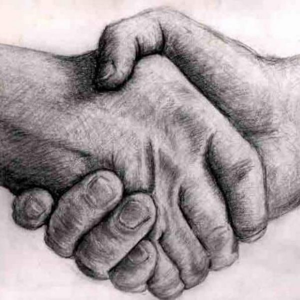 Рукопожатие гравюра