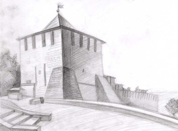 Русская изба рисунок