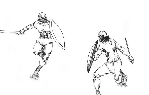 Раскраска гладиаторские бои