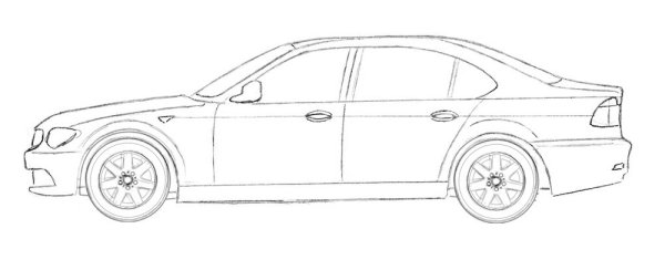 Машина BMW сбоку лёгкая