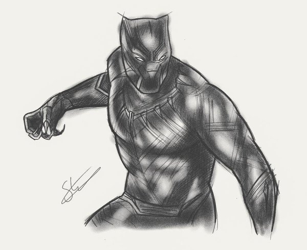 Черная пантера Марвел контур