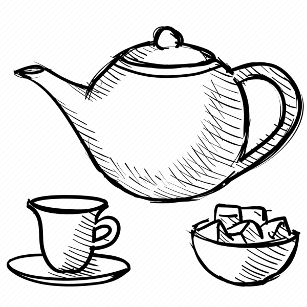 Чайный сервиз рисовать