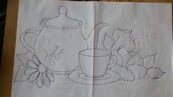Чайный сервиз рисунок легкий